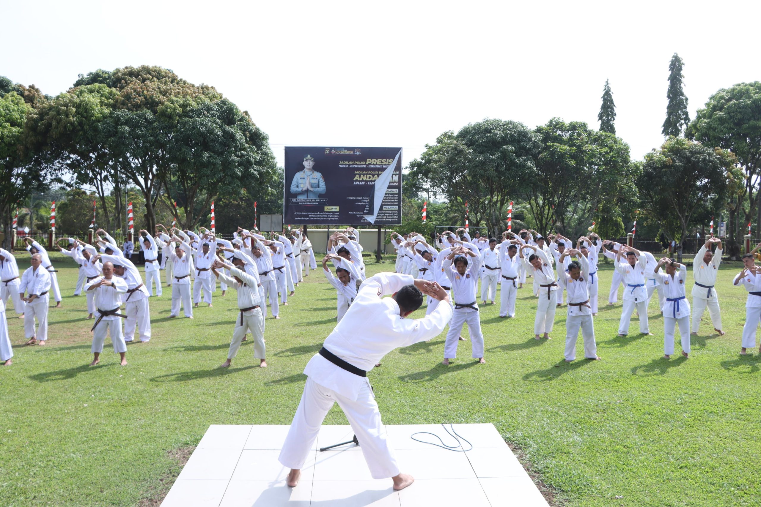 100 Personel Polres Banyuasin Ikuti Ujian Beladiri Polri untuk kenaikan pangkat