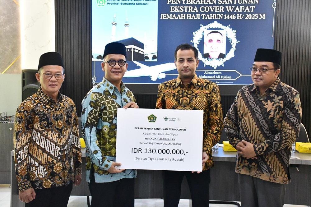Saudia Airlines, Santuni Alm. H.M. Ali Djalan di Kemenag Sumsel