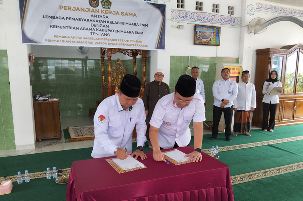 Masjid yang Pagi Itu Penuh Harapan : Lapas IIB MoU dengan Kemenag Muaraenim