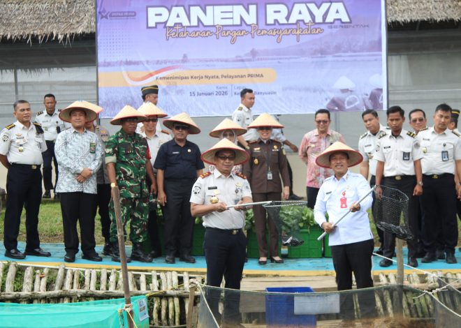 Hasilkan 1 Ton Ikan Lele, Kanwil Ditjenpas Sumsel Gelar Panen Raya Serentak di Lapas Banyuasin