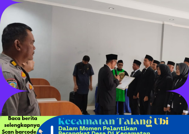 MOMEN PELANTIKAN PERANGKAT DESA DI TALANG UBI, POLRI TEGASKAN KOMITMEN JAGA STABILITAS DAN LEGALITAS PEMERINTAHAN DESA